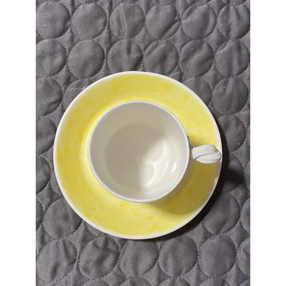 VNTG Bassanello Italian ceramic demitasse espresso cup/saucer set.Mid Century